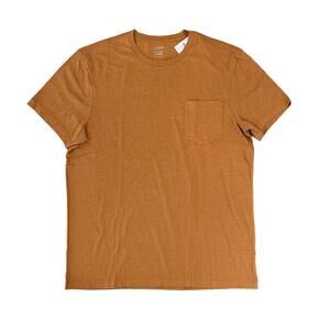 NWT J. Crew Men's Deep Copper Heathered Slim Washed Jersey Pocket Tee